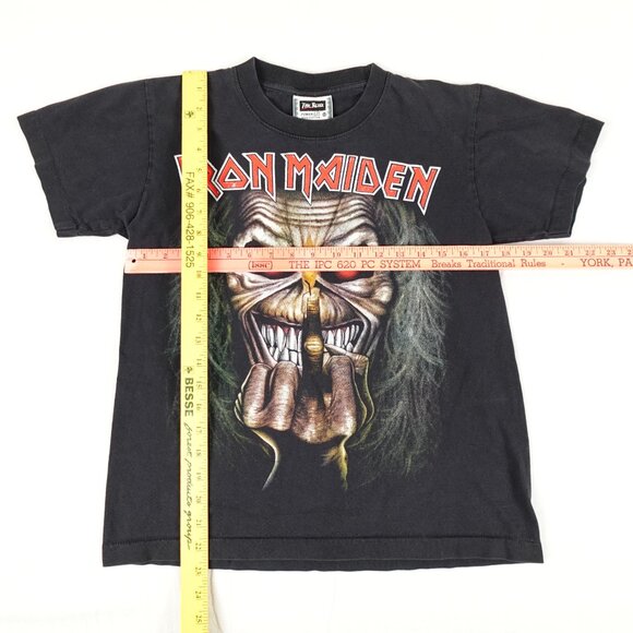 Vintage 90s Iron Maiden Best of the Beast Eddie Middle Finger The Roxx Tee Shirt - Picture 9 of 10